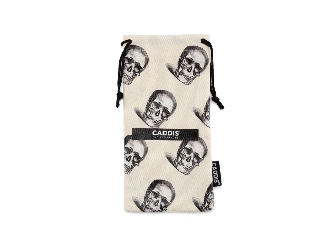 CADDIS Organic Linen Eyewear Pouch - Human Skull