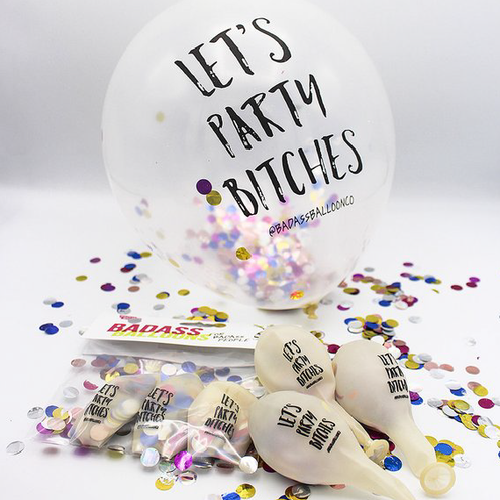Badass Balloons Let's Party Bitches Confetti Variety Balloon Pack - FINAL SALE