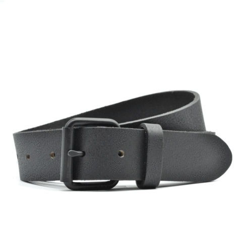 Curated Basics Black Leather on Black Buckle Belt