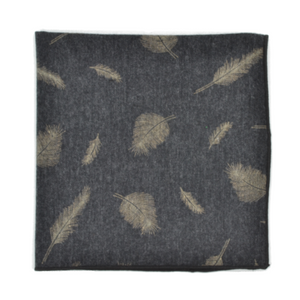 Curated Basics Feather Pocket Square in Charcoal Grey