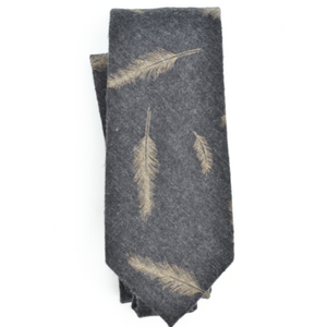Curated Basics Feather Tie in Charcoal Grey