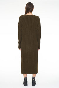 Pistola Darya Dress Crew Neck Midi Dress in Moss - FINAL SALE