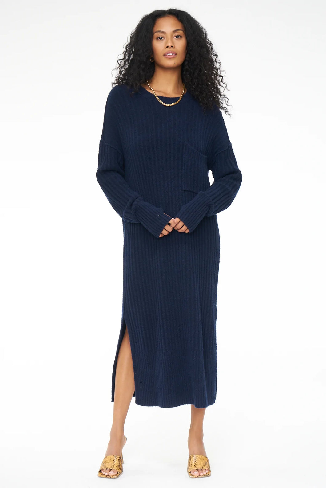 Pistola Darya Crew Neck Midi Dress in Navy - FINAL SALE