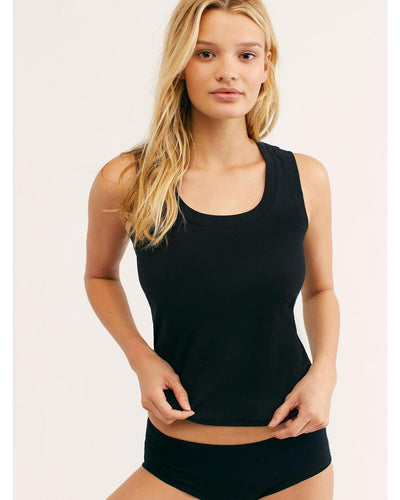 Free People U Neck Tank in Black