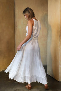 Jen's Pirate Booty Clubhouse Maxi Dress In White Gauze - FINAL SALE