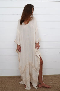 Jen's Pirate Booty Wynn Kaftan in Natural Gauze - FINAL SALE