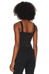 Free People Lurex Solid Rib Brami In Black Combo