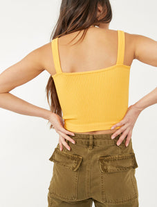 Free People Solid Rib Brami in Carrot Ginger