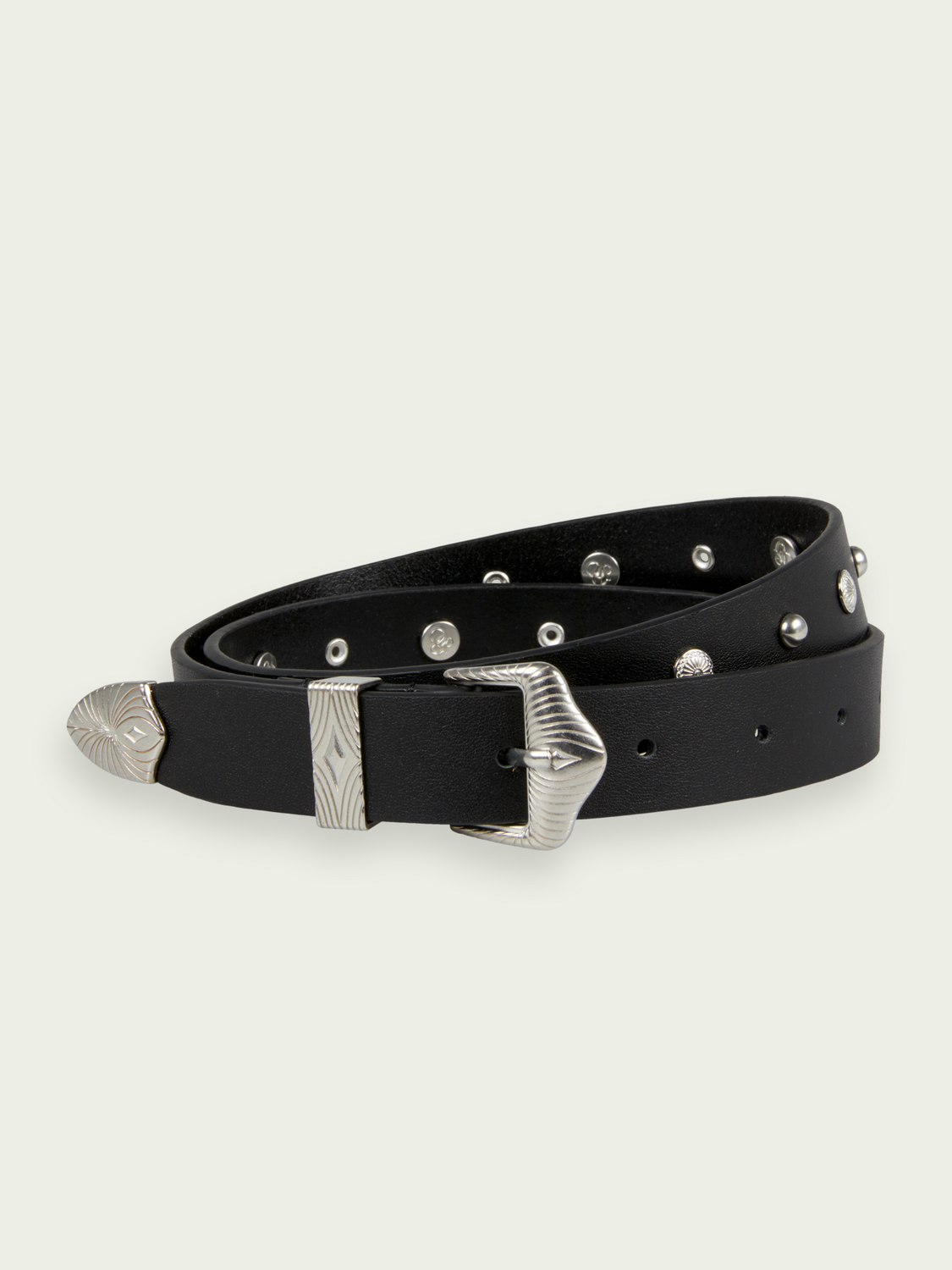 Shop Janey Irregular Buckle Belt in Black