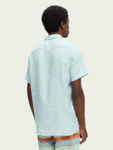 Load image into Gallery viewer, Scotch &amp; Soda Mens Regular-Fit Linen Shirt in Seafoam - FINAL SALE