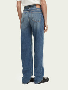 Scotch & Soda The Ripple 50's High Rise Straight in Blauw Orbit - FINAL SALE