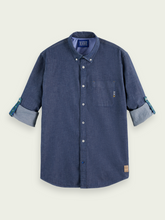 Load image into Gallery viewer, Scotch and Soda Mens Indigo Stretch Chambray Shirt w/Sleeve Adjusters -  FINAL SALE