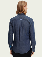 Load image into Gallery viewer, Scotch and Soda Mens Indigo Stretch Chambray Shirt w/Sleeve Adjusters -  FINAL SALE