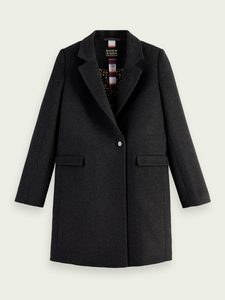 Scotch & Soda Tailored Coat In Grey Melange - FINAL SALE