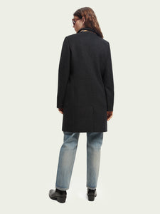 Scotch & Soda Tailored Coat In Grey Melange - FINAL SALE