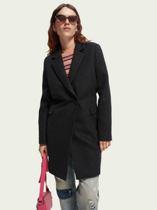 Scotch & Soda Tailored Coat In Grey Melange - FINAL SALE