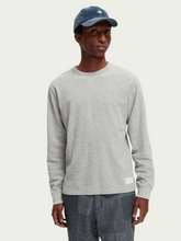 Load image into Gallery viewer, Scotch &amp; Soda Mens Structured Waffle L/S Tee in Grey Melange - FINAL SALE