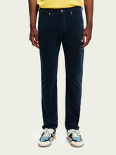 Load image into Gallery viewer, Scotch &amp; Soda Mens Ralston Slim-Stretch Cordouroy Pants in Steel -  FINAL SALE