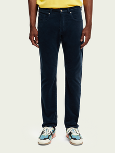 Scotch & Soda Mens Ralston Slim-Stretch Cordouroy Pants in Steel -  FINAL SALE