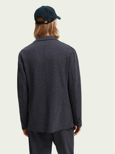Scotch & Soda Mens Single Breasted Jersey Blazer in Charcoal - FINAL SALE