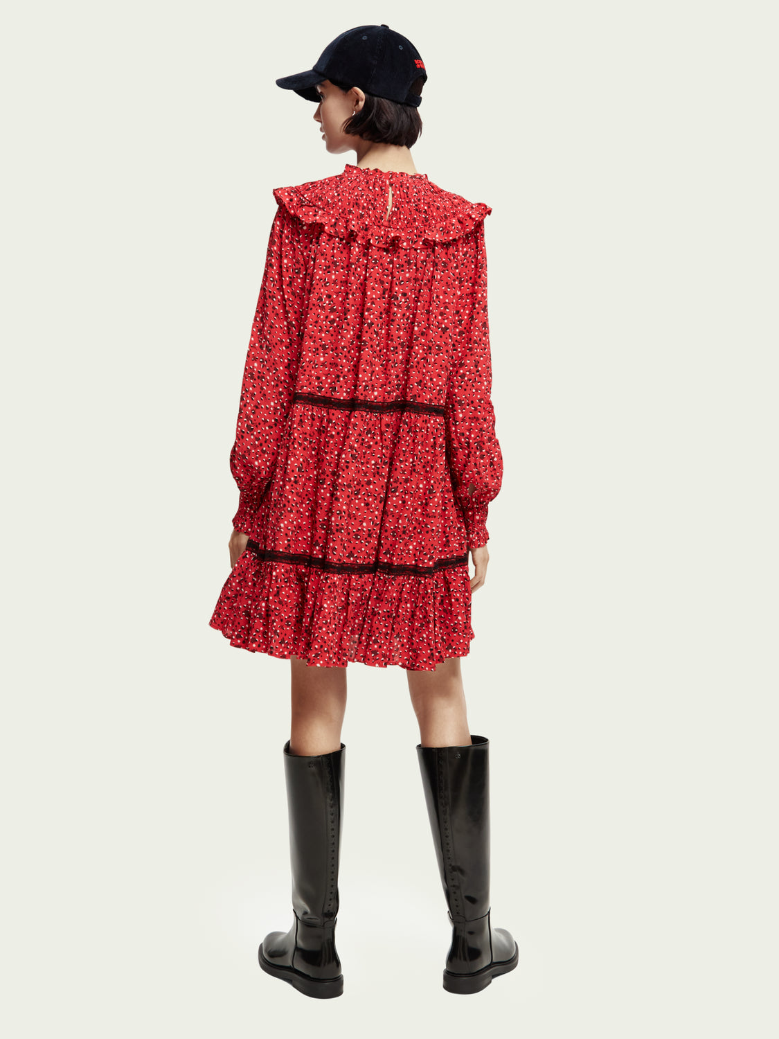 Topshop red smock dress hot sale