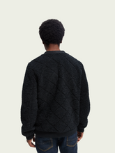 Load image into Gallery viewer, Scotch &amp; Soda Mens Quilted Teddy Cardigan in Navy - FINAL SALE