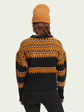 Load image into Gallery viewer, Scotch &amp; Soda Cable Knit Fair Isle Sweater in Black/Multi - FINAL SALE