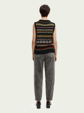 Load image into Gallery viewer, Scotch &amp; Soda Fair Isle V-neck Relaxed Fit Knitted Vest in Black/Multi - FINAL SALE