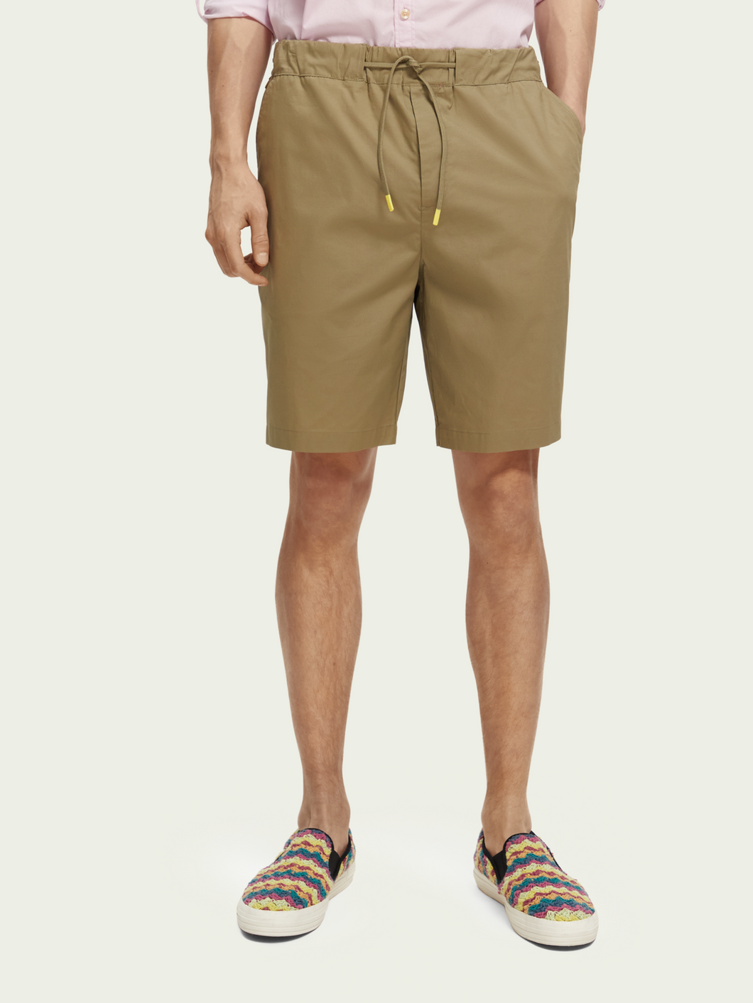 Scotch and Soda Mens Fave Poplin Shorts in Khaki - FINAL SALE