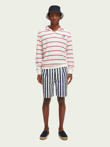 Scotch & Soda Mens Blake Striped Cotton Oxford Bermuda Short - FINAL SALE