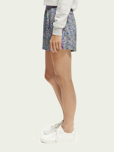 Scotch & Soda Printed Wide Leg Shorts in Floral Print - FINAL SALE
