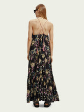 Load image into Gallery viewer, Scotch &amp; Soda Tiered Strap Maxi Dress in Aster Black- FINAL SALE