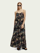 Load image into Gallery viewer, Scotch &amp; Soda Tiered Strap Maxi Dress in Aster Black- FINAL SALE