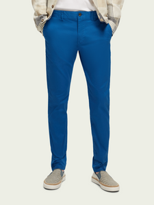 Scotch & Soda Mens Mott Super-Slim Chino in Riviera Blue - FINAL SALE