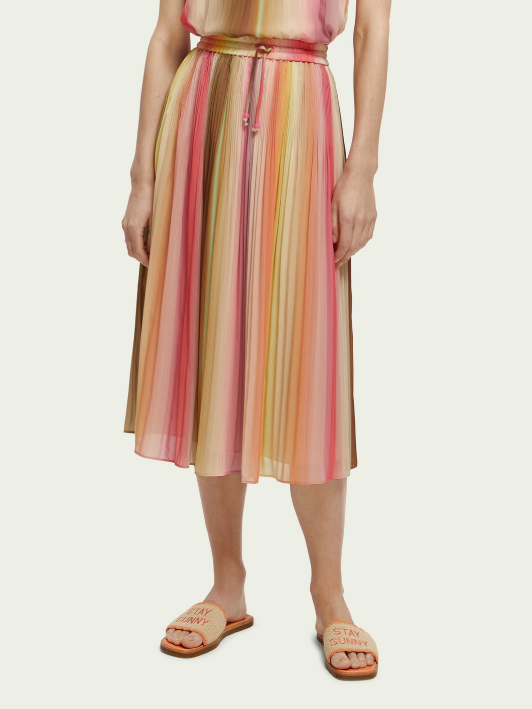 Scotch & Soda Pleated Midi Skirt in Rainbow Ombre - FINAL SALE