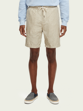 Load image into Gallery viewer, Scotch and Soda Mens Fave Bermuda Shorts in Sand/Black Stripe